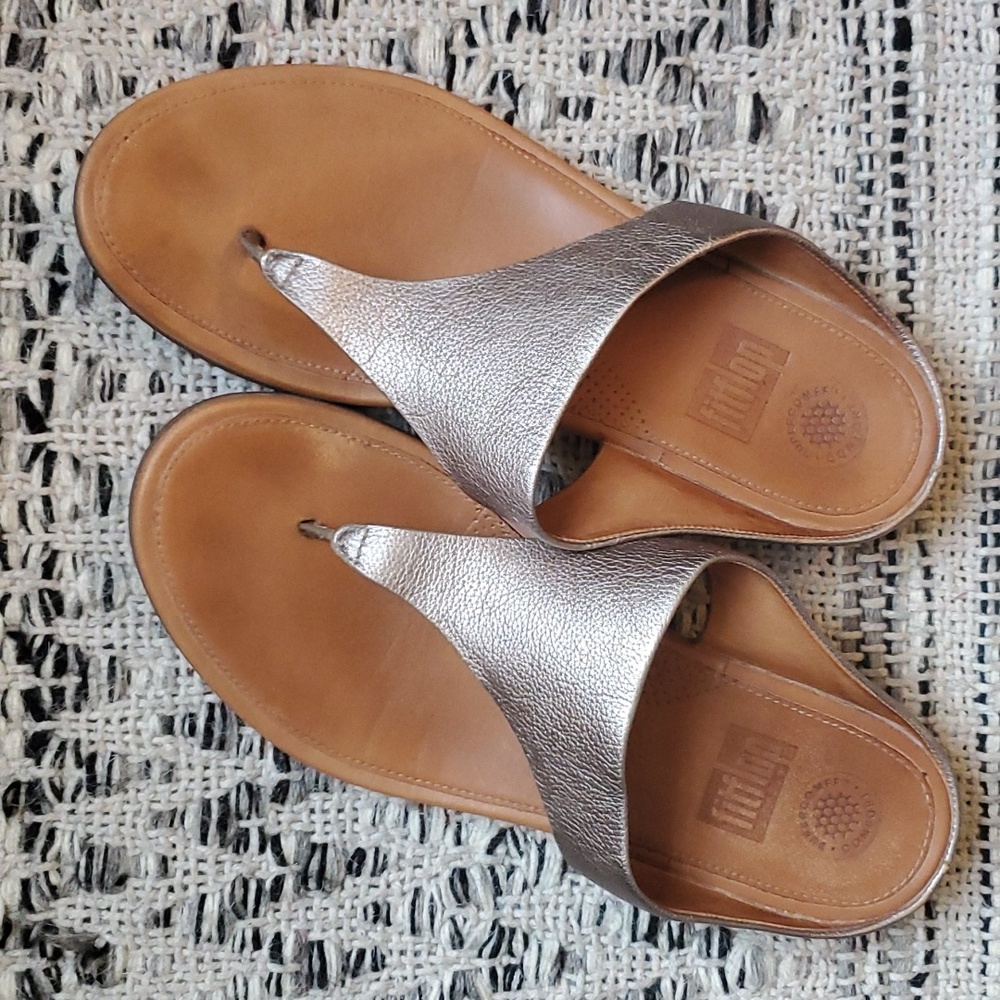 Fitflop bronze leather banda sandals 9